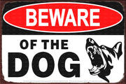 BEWARE OF THE DOG Retro/ Vintage Tin Metal Sign Man Cave, Wall Home Décor, Shed-Garage, and Bar