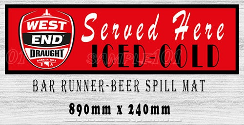 Buy WEST END Beer Mat: Catch Spills, Cool Vibes (890mm x 240mm)