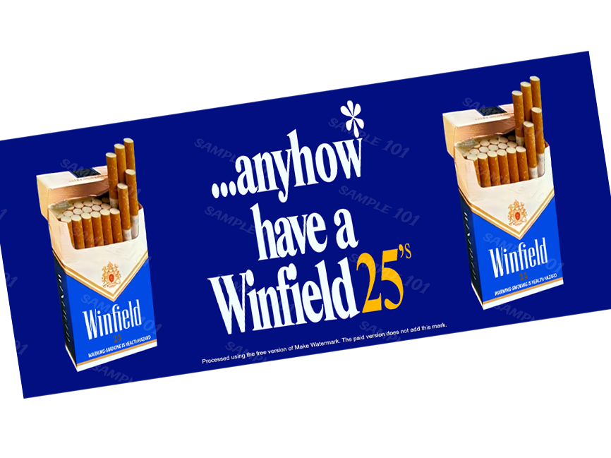 winfield blue cigarettes (australian version) (An Australian Favourite) KS-10-H (blue) - Holland WINFIELD BLUE CIGARETTES METAL SIGN