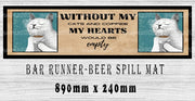 WOULD BE EMPTY Aussie Beer Spill Mat (890mm x 240mm) BAR RUNNER Man Cave Pub Rubber