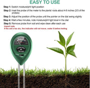 "Ultimate 3-in-1 Soil Ph Meter: Measure Moisture, Light, and PH Levels with Precision"