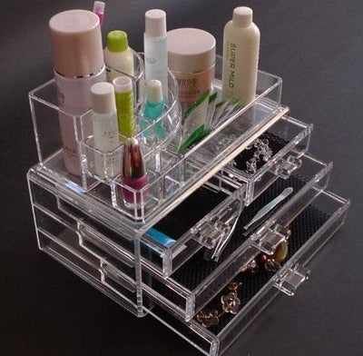 Cosmetic 4 Drawer Makeup Organizer Storage Jewellery Box Clear Acrylic - TinSignFactoryAustralia