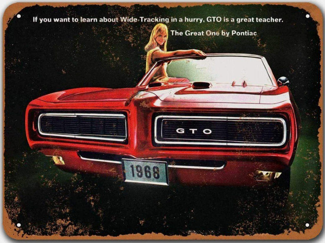 1968 PONTIAC GTO 3 Retro/ Vintage Tin Metal Sign Man Cave, Wall Home Decor, Shed-Garage, and Bar