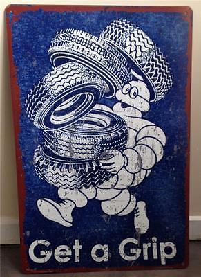 MICHELIN GET A GRIP Metal Sign 40 cmx 60 cm  Free POSTAGE - TinSignFactoryAustralia