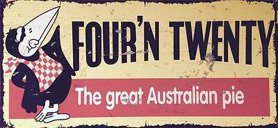 Four And Twenty Pies  Metal  Sign  80 x 38  cm Quality  Sublimated Free Postage - TinSignFactoryAustralia