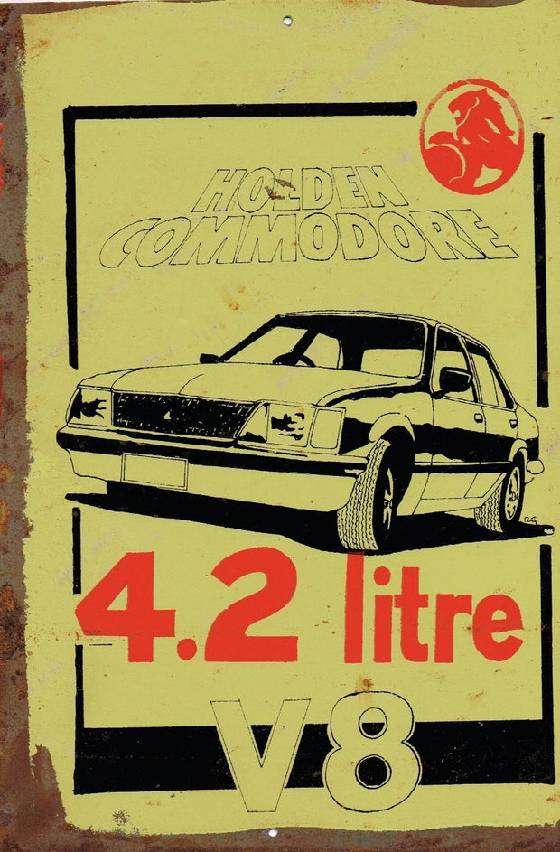 Holden Commodore 4.2 litre Metal  Sign  20x 30 cm - TinSignFactoryAustralia
