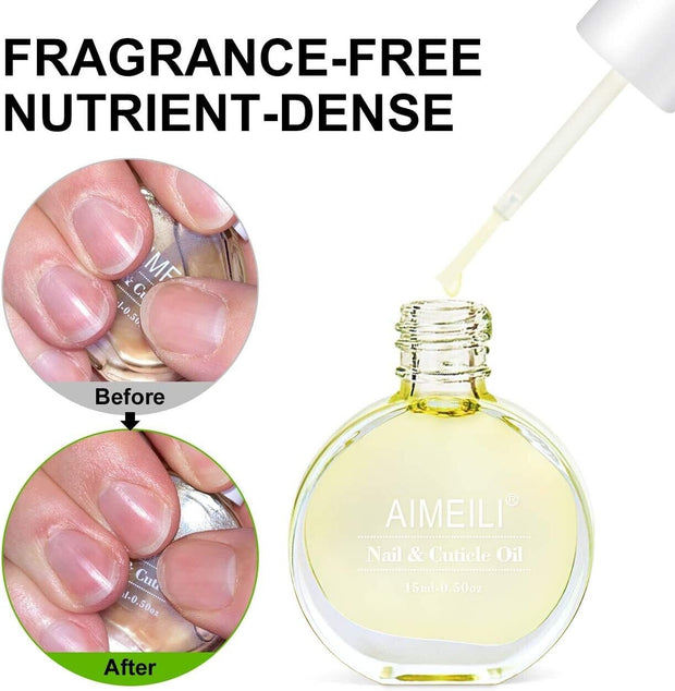 "Hydrate and Nourish Your Nails: AIMEILI Natural Nail & Cuticle Oil - 15mL"