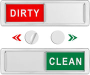 "Silver Magnetic Dishwasher Sign - Easy-to-Read Indicator for Clean or Dirty Dishes - Non-Scratch Design with Bold Text and Colorful Options"