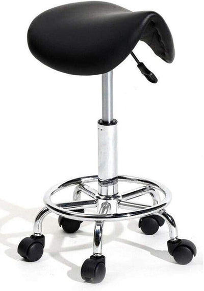 Salon Barber Stool Massage Hairdressing Chair Swivel Hydraulic Lift PU Black