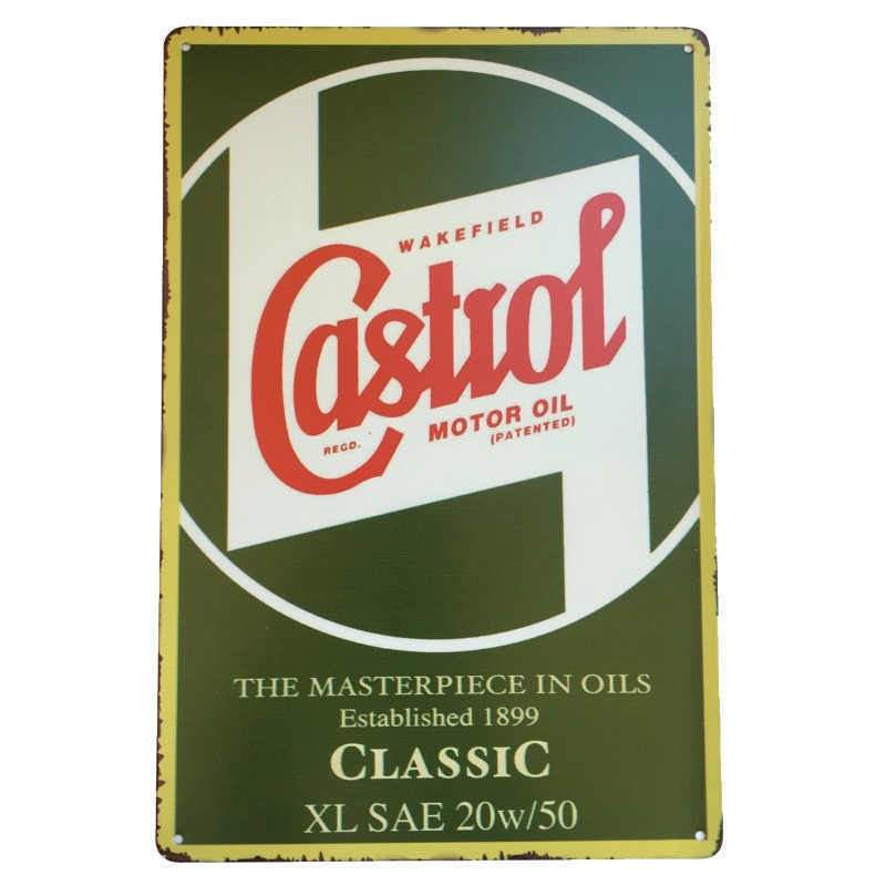 CASTROL Garage Retro Vintage Metal Tin Sign Rustic Look - Tin Sign Factory Australia