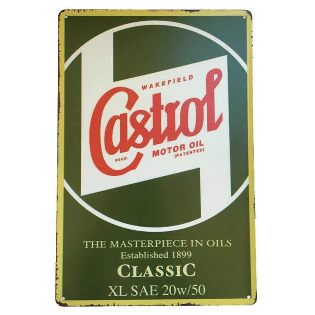 CASTROL Garage Retro Vintage Metal Tin Sign Rustic Look