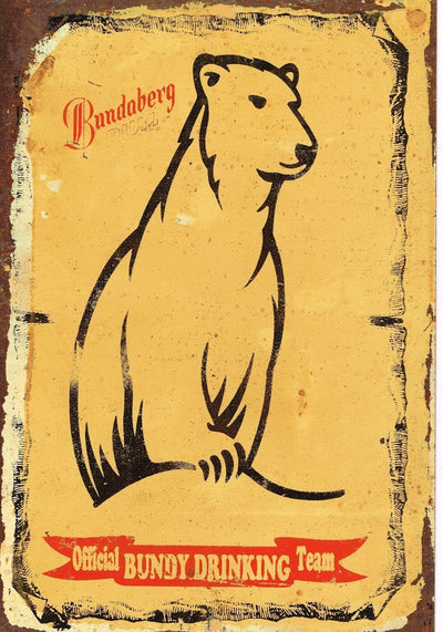 Bundy Bear metal sign 20 x 30 cm