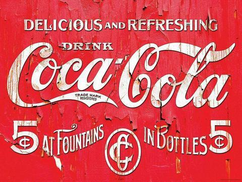 Coke Drink Coca-Cola Pink Sign 30x20cm - Retro Shed Garage Man Cave - Tin Sign Factory Australia