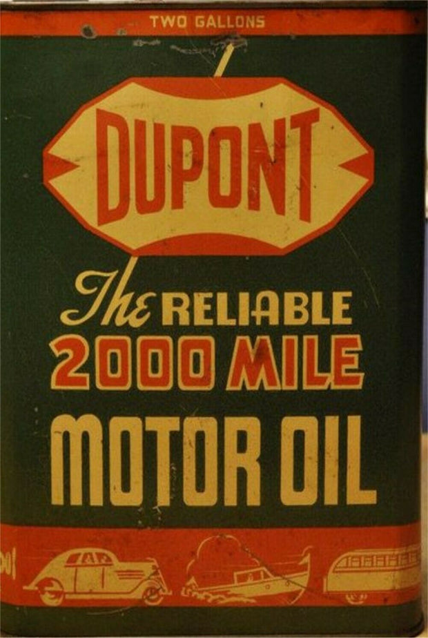 Dupont Motor Oil Rustic Look Vintage Tin Metal Sign Man Cave, Shed-Garage