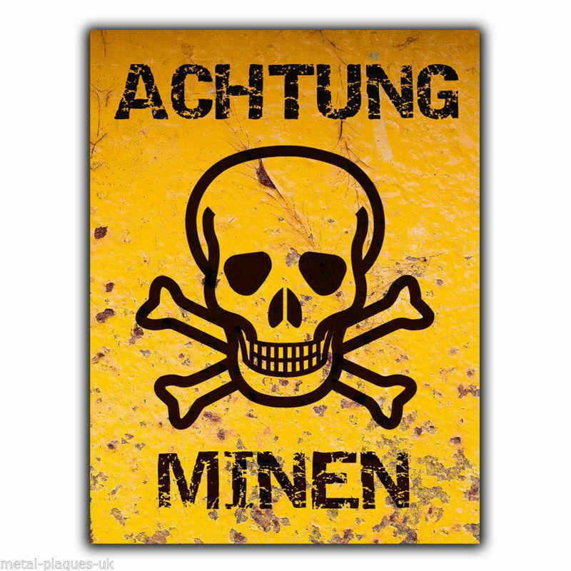 Achtung Mein Rustic Look Vintage Tin Metal Sign Man Cave, Shed-Garage & Bar Sign - Tin Sign Factory Australia