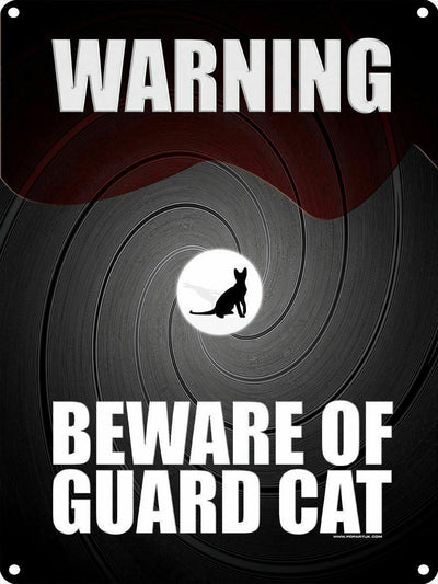 Beware Of Guard Cat Tin Sign 30.5x40.7cm FREE POSTAGE