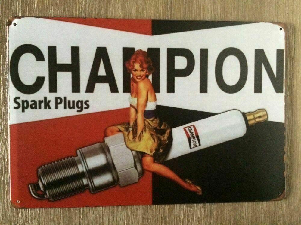 Champion Rustic Rustic Look Vintage Tin Metal Sign Man Cave, Shed-Garage & Bar - Tin Sign Factory Australia