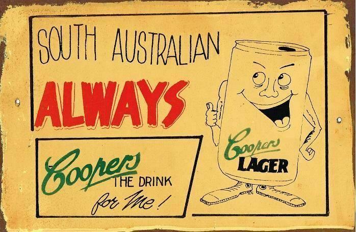 South Australians Drink Coopers metal sign 20 x 30 cm - Tin Sign Factory Australia
