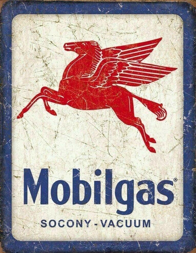 MOBILE GAS Vintage Rustic Retro Tin Metal Sign Man Cave, Shed & Bar - Tin Sign Factory Australia