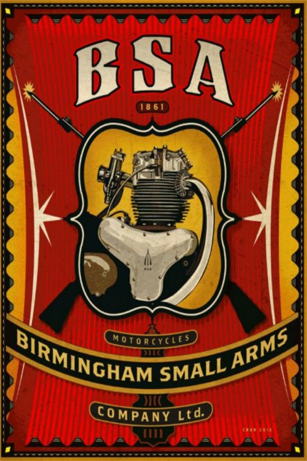 BSA rustic Look Vintage Tin Metal Sign Man Cave, Shed-Garage - Tin Sign Factory Australia
