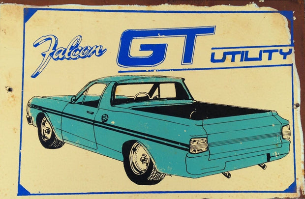 Falcon GT Utility metal sign 20 x 30 cm