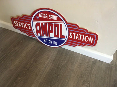 Ampol Motor Oil metal tin sign bar garage