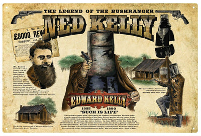 Ned Kelly Such is Life Rustic Look Vintage Metal Tin Sign MAN CAVE Shed Garage