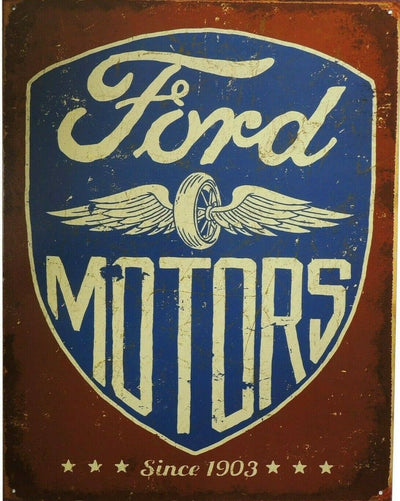 Ford Motors rustic Look Vintage Tin Metal Sign Man Cave, Shed-Garage