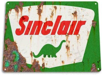 Sinclair Gas Rus Rustic Look Vintage Tin Metal Sign Man Cave, Shed-Garage & Bar