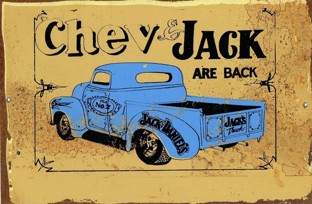 Chev and Jack metal sign 20 x 30 cm