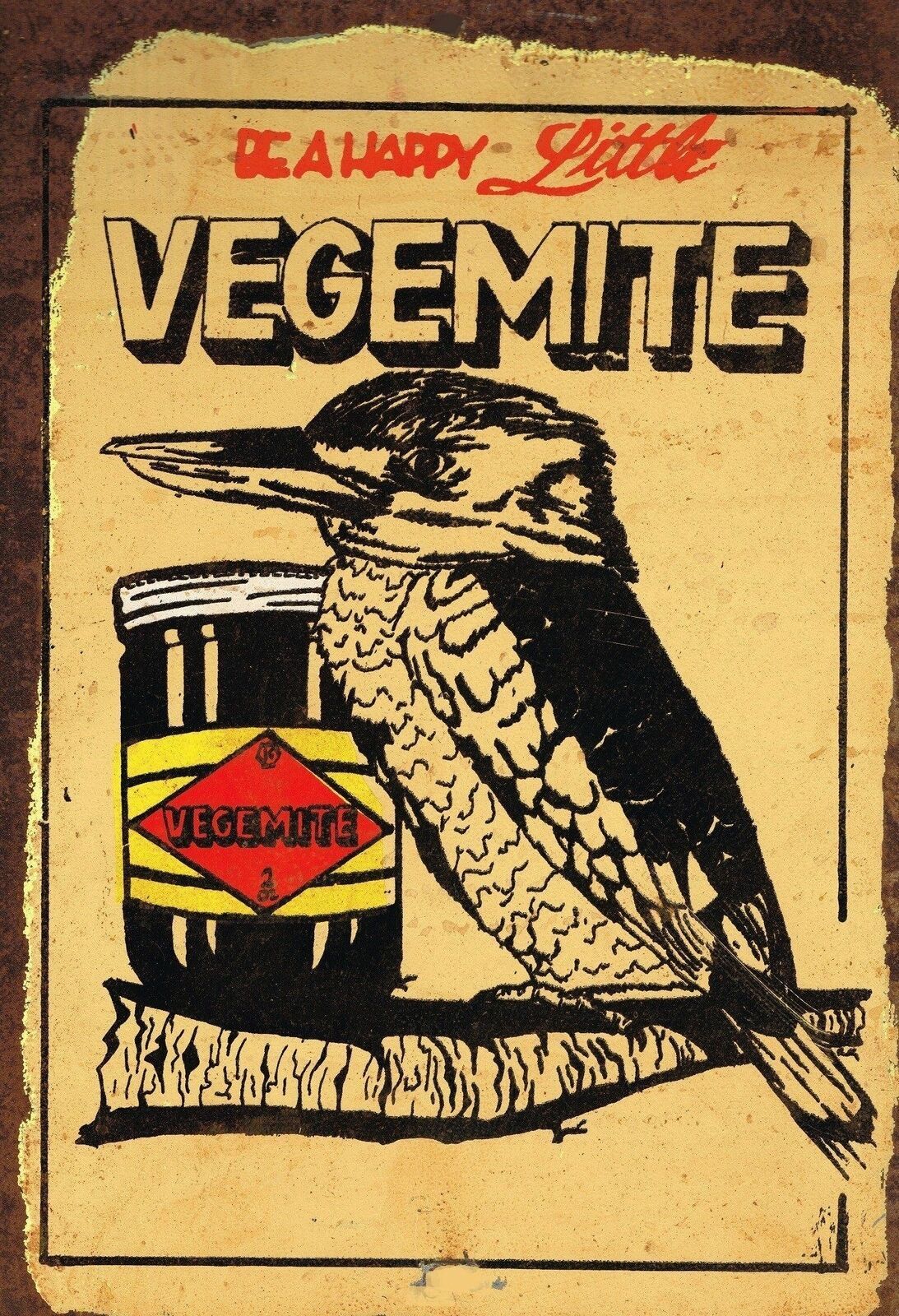 Be a Happy little Vegemite metal sign 20 x 30 cm - Tin Sign Factory Australia