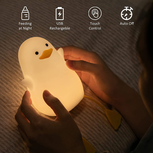 Cute Duck Night Light,Breast-Feeding Light for Woman Mother, Soft Silicone Lamp for Kids Teen Girls Boys Decor for Bedroom Bathroom Christmas Birthday Gifts for Children Child
