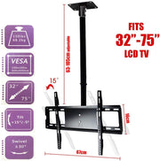 Ceiling Roof TV Mount Adjustable Wall Bracket Tilt 32"-75" LCD LED Plasma