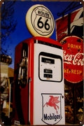ROUTE 66 GAS FILLER Machine Coca-Cola Sign Tin Metal Sign - Tin Sign Factory Australia
