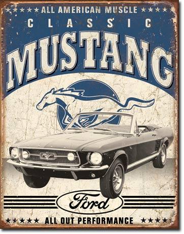 Classic Mustang metal sign free postage measures 30 x 40 cm - TinSignFactoryAustralia