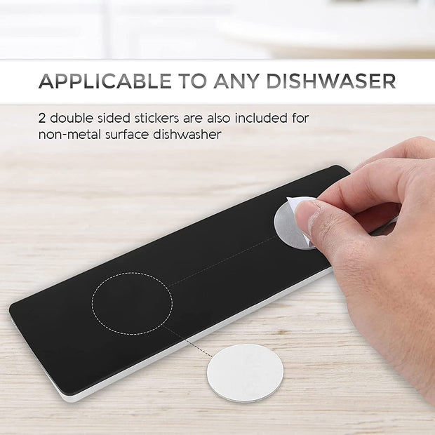 "Silver Magnetic Dishwasher Sign - Easy-to-Read Indicator for Clean or Dirty Dishes - Non-Scratch Design with Bold Text and Colorful Options"
