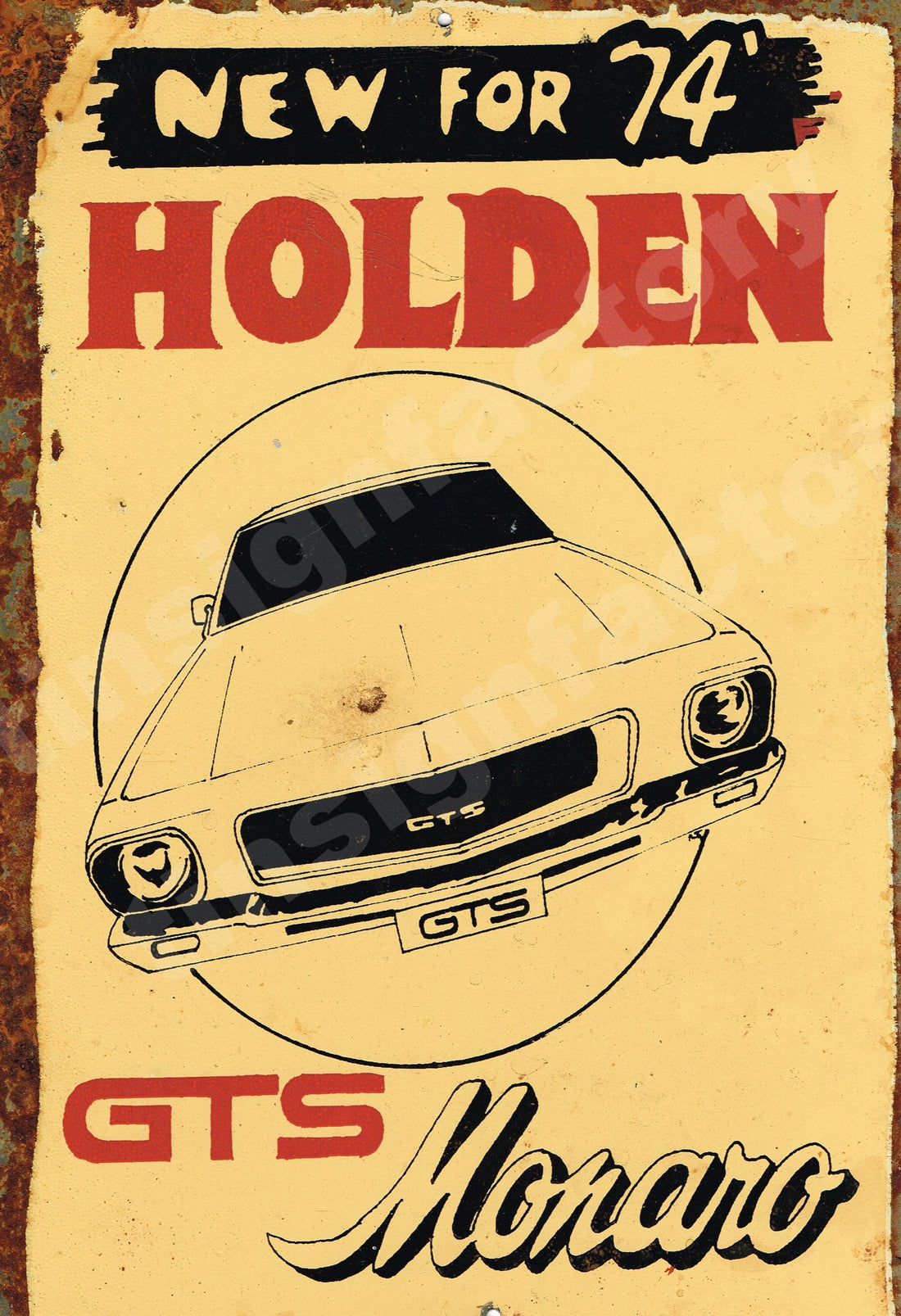 74 Holden GTS Look Vintage Tin Metal Sign Man Cave, Shed-Garage & Bar Sign metal sign 20 x 30 cm - Tin Sign Factory Australia