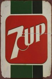 OLD 7UP VINTAGE Rustic Retro/Vintage Home Garage Wall Café Resto or Bar Tin Metal Sign