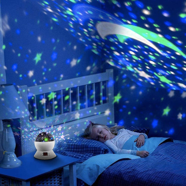 Star Projector Night Lights for Kids with Timer, Gifts for 1-14 Year Old Girl and Boy, Room Lights for Kids Glow in the Dark Stars and Moon Make Child Sleep Peacefully and Best Gift- White
