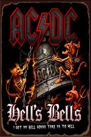 ACDC BELLS Rustic Look Vintage Shed-Garage and Bar Man Cave Tin Metal Sign