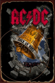 ACDC ROCK OR BUST Rustic Look Vintage Shed-Garage and Bar Man Cave Tin Metal Sign