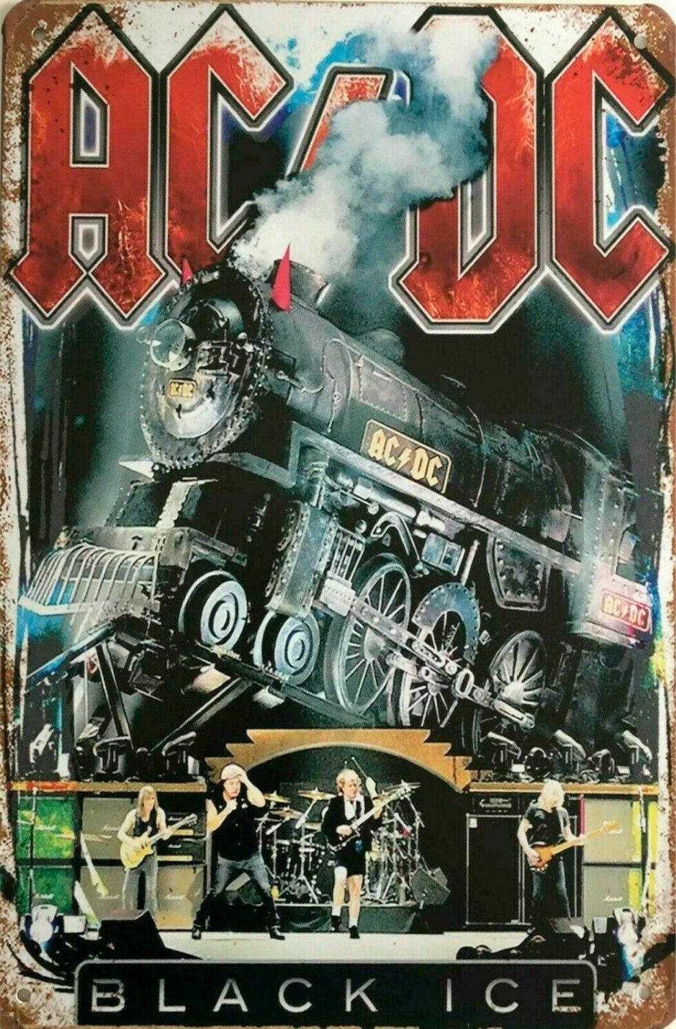 ACDC Black Ice tin metal sign MAN CAVE brand new - Tin Sign Factory Australia
