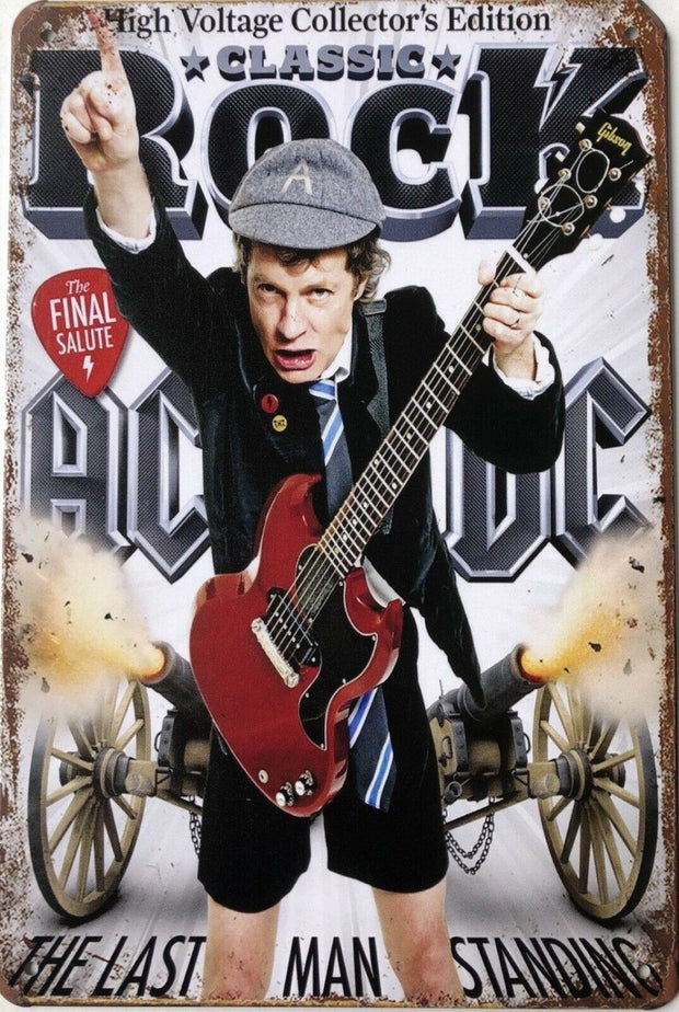 AC/DC Memorabilia Garage Rustic Vintage Metal Tin Signs Man Cave Shed and Bar Sign