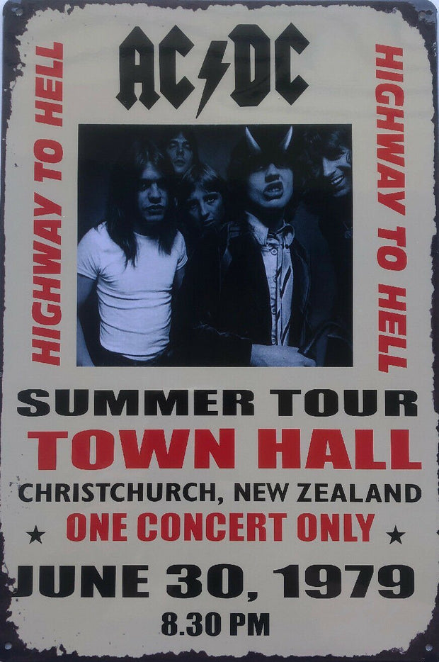 AC/DC Memorabilia Garage Rustic Vintage Metal Tin Signs Man Cave Shed and Bar Sign
