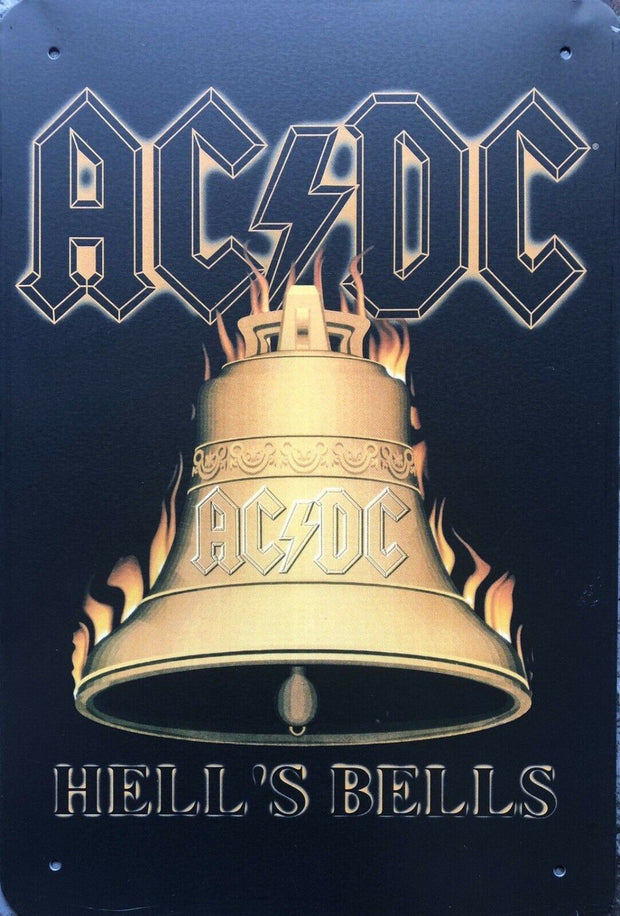 AC/DC Memorabilia Garage Rustic Vintage Metal Tin Signs Man Cave Shed and Bar Sign
