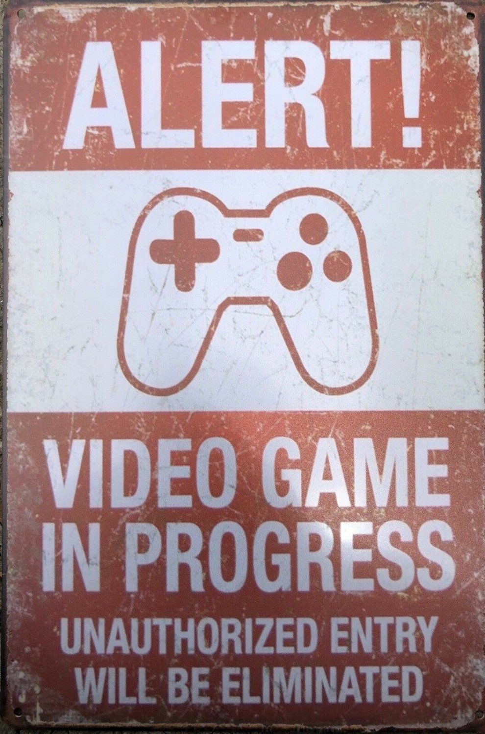 ALERT Warning Garage Rustic Vintage Metal Tin Signs Man Cave, Shed and Bar Sign - Tin Sign Factory Australia