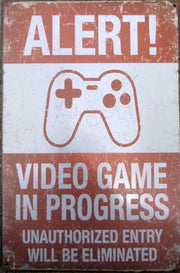 ALERT Warning Garage Rustic Vintage Metal Tin Signs Man Cave, Shed and Bar Sign