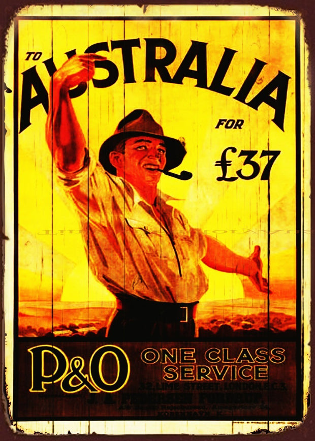 AUSTRALIAN ONE CLASS SERVICE Vintage Retro Rustic Wall Decorative Metal Sign