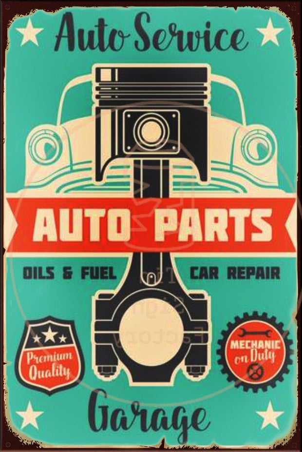 AUTO PARTS Rustic Look Vintage Shed-Garage and Bar Man Cave Tin Metal Sign