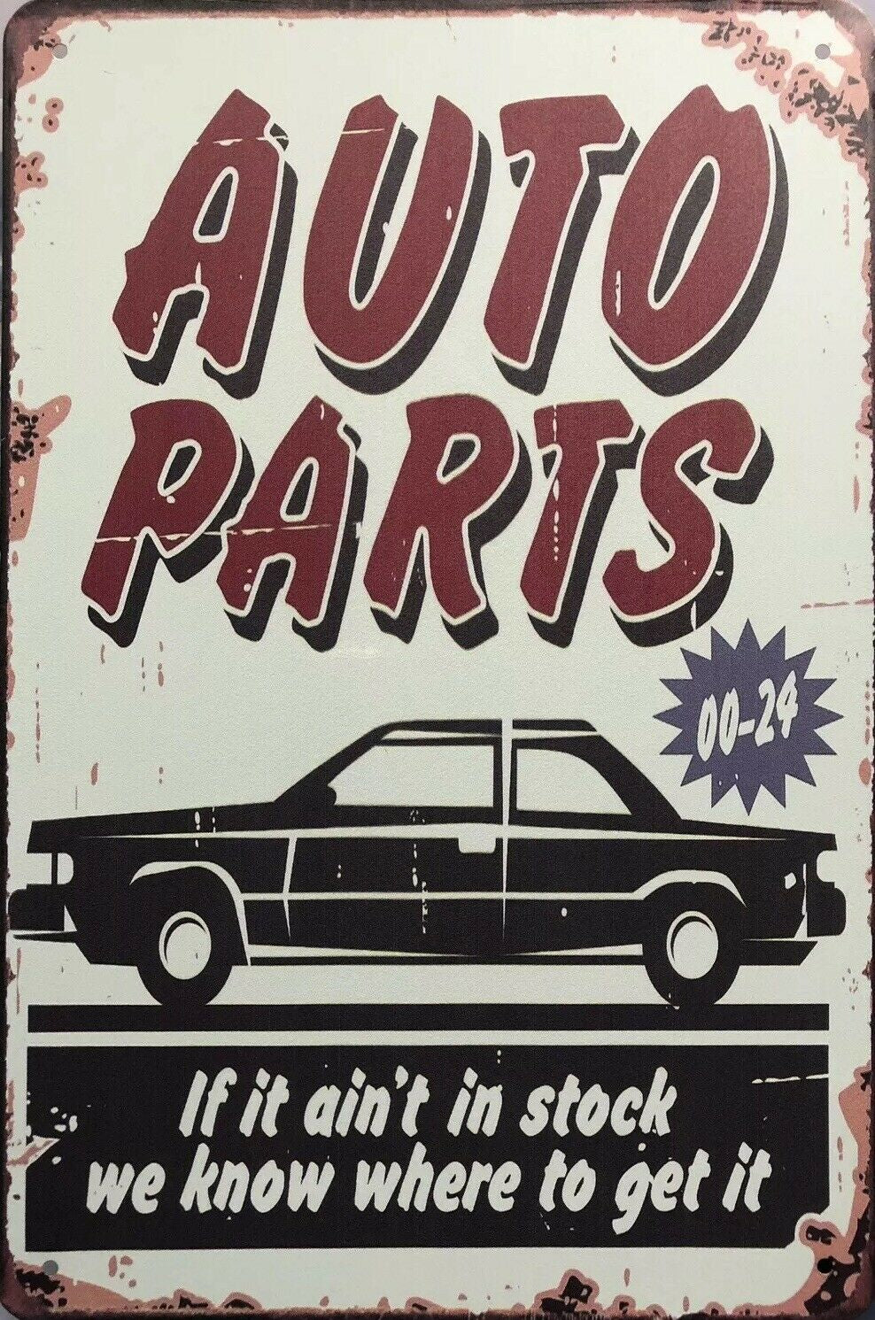 AUTO PARTS CAR Garage Rustic Vintage Metal Tin Signs Man Cave, Shed and Bar Sign - Tin Sign Factory Australia